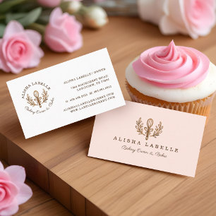 Logotyp för krans av Löv i bakverk och Blommigt Visitkort