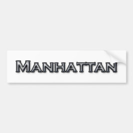 Logotyp för kromfullföljandeManhattan NY text Bildekal
