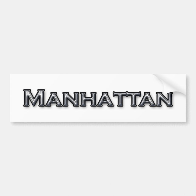 Logotyp för kromfullföljandeManhattan NY text Bildekal (Framsidan)