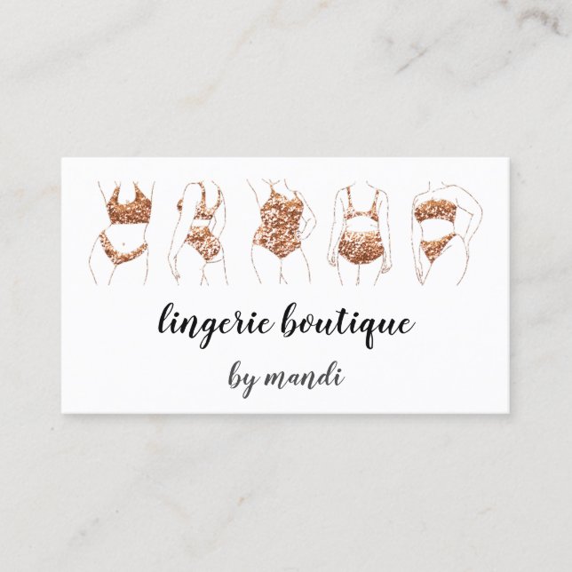 Logotyp för kroppsvård QR-kod Bikini Underwear Ro Visitkort (Framsida)