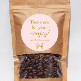 logotyp för kundförsäljning på rosa guld- runt klistermärke