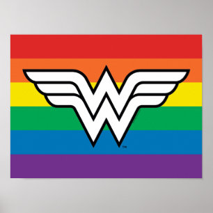 Logotyp för kvinnans regnbåge Poster