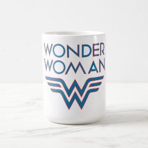 Logotyp för kvinnlig blått och rött retro Kaffemugg