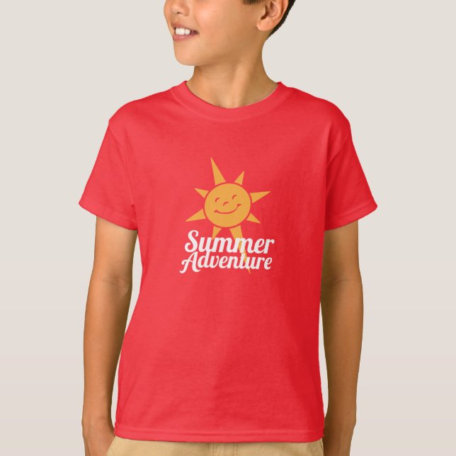Logotyp för läger för sommaräventyr huvudsaklig - t shirt (Framsida)