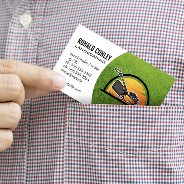 Logotyp för landskap | Gräsmatta Mower Visitkort (Skapare uppladdad)