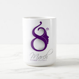 Logotyp för Lila av internationell på kvinnodagen Kaffemugg