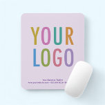 Logotyp för Lilac Violet Lila Mouse Pad Anpassning Musmatta<br><div class="desc">Anpassa den här musmattan med företagets logotyp och anpassningsbar. Den har en trasa-yta med en halkgummibas. Det här är en lila musknapp som du kan anpassa till ett annat färg. Den är 9, 25 x 7, 75 tum* med en rundad rektangulär form. Ingen minsta orderkvantitet och ingen installationsavgift. *Det finns...</div>