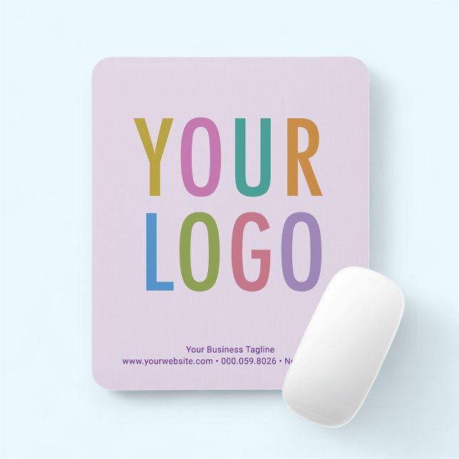 Logotyp för Lilac Violet Lila Mouse Pad Anpassning Musmatta (MISOOK Light Purple Mousepad with Logo)