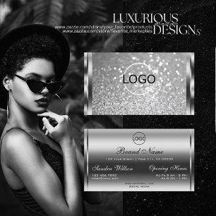 Logotyp för ljusstrålande Gnistra i Silver Glitt Visitkort