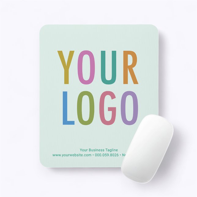 Logotyp för ljust grönt Anpassningsbar, mus, handd Musmatta (MISOOK Mint Green Mousepad with Logo)