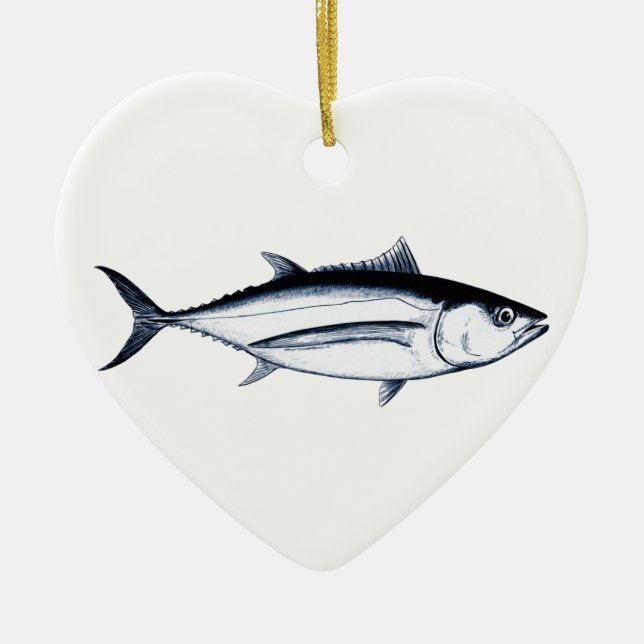 Logotyp för Longfin Albacoretonfisk Julgransprydnad Keramik (Framsidan)