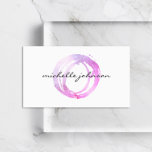 Logotyp för Luxe Rosa Pawarden Circle Designer Visitkort<br><div class="desc">En organisk målad cirkel i rosa och lila kommer att bli en luxe-logotyp på denna mall för visitkort för designern, med tillägg av ditt namn eller ditt företagsnamn namn i en chic. Höj ditt varumärke med den här moderna designen så att du kan se ut som en folkmassa och lämna...</div>