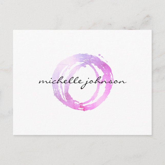 Logotyp för Luxe Rosa Pawarden Circle Designer Vykort (Framsida)