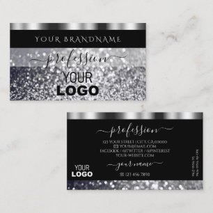 Logotyp för lyxolja, svart och Silver, tillsatt Gl Visitkort