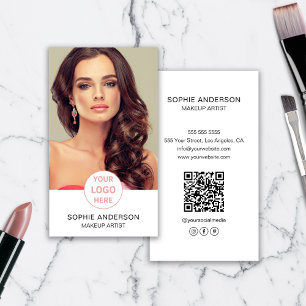Logotyp för Makeup Artist Anpassningsbar Photo Whi Visitkort