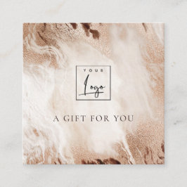 Logotyp för marble Gift-certifikat för guld Glitte Fyrkantigt Visitkort