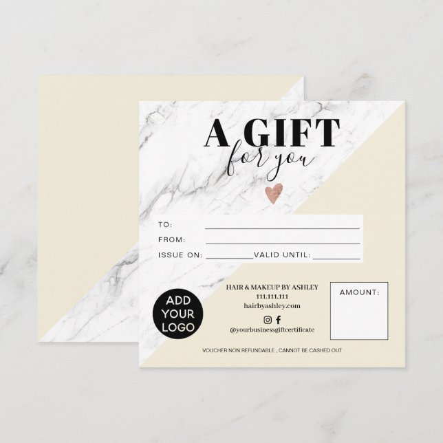 Logotyp för markerat gult av fyrkantigt presentkor (Fram/baksida)