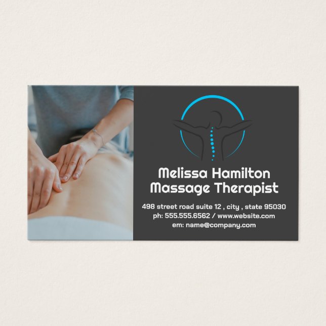 Logotyp för massageterapi Bakrygg Visitkort (Framsidan)