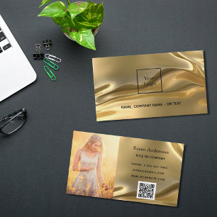 logotyp för medarbetare i Guld metallisk qr- Visitkort