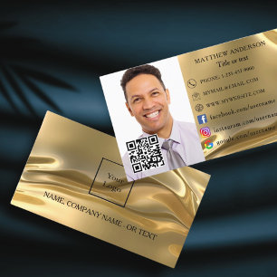 logotyp för medarbetare i Guld qr-kod Visitkort