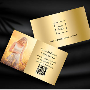 logotyp för medarbetare i Guld qr-kod Visitkort