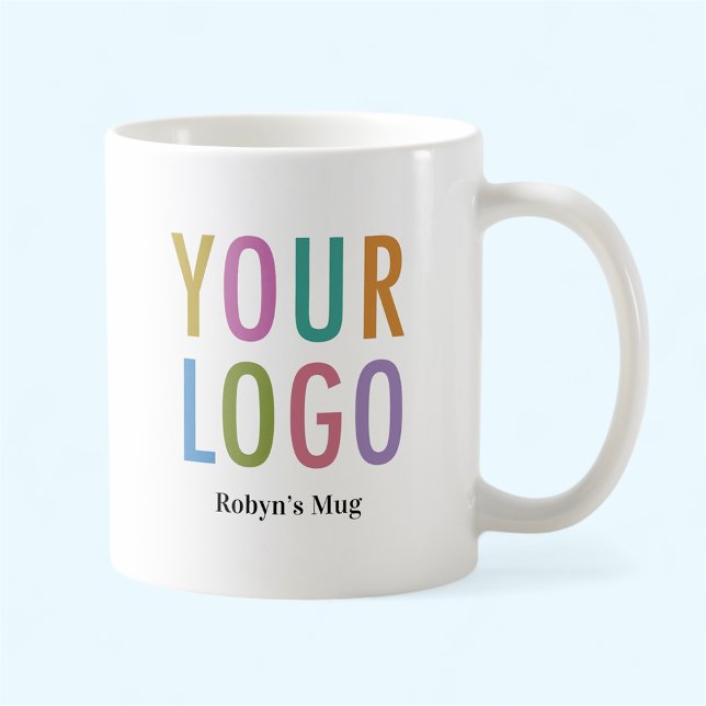 Logotyp för medarbetare i Namn Mugg Anpassningsbar (MISOOK 11 oz White Mug with Logo)