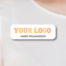Logotyp för medarbetares Namn bricka-Anpassningsba