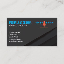 Logotyp för mikrofonsignal för Audio Visitkort