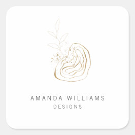 Logotyp för minimal Abstrakt för Guld Designer Fyrkantigt Klistermärke