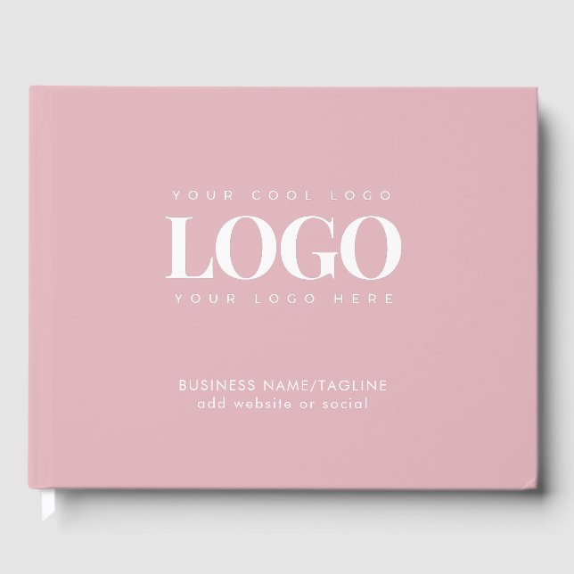 Logotyp för minimal Dusty Rosa Business Company An Gästböcker (Framsida)