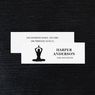 Logotyp för minimal svart Yoga-Professionell Mini Visitkort