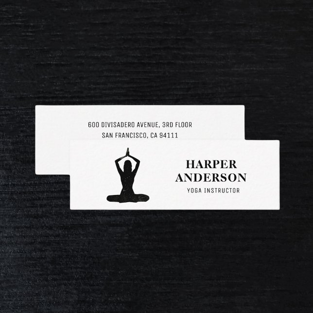Logotyp för minimal svart Yoga-Professionell Mini Visitkort (Skapare uppladdad)