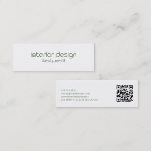 Logotyp för minimalistisk Inredingsdesign för grön Mini Visitkort