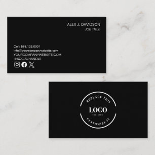 Logotyp för minimalistisk svartvit Anpassningsbar  Visitkort