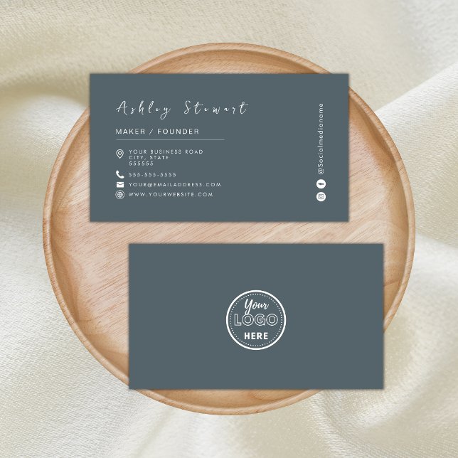 Logotyp för minimalistiskt Trendig Navy Profession Visitkort (Skapare uppladdad)