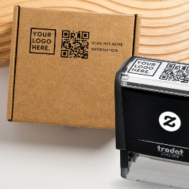 Logotyp för modern Professionell QR-Anpassningsbar Självfärgande Stämpel