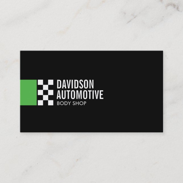 Logotyp för modern Tävla i Grönt Automotive Visitkort (Framsida)