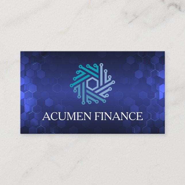 Logotyp för moderna tekniska mikrochipnoder visitkort (Framsida)