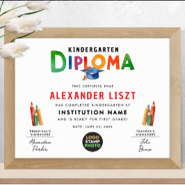 Logotyp för modernt, färgstarkt typo Kid Grad-dipl Poster