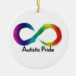 Logotyp för neurologisk mångfald i det autistiska julgransprydnad keramik