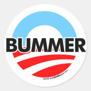 Logotyp för Obama nolla-Bummer Runt Klistermärke