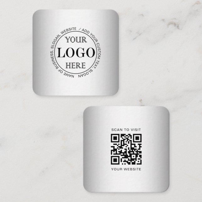 Logotyp för oskarp Grått-Anpassningsbar Fyrkantigt Visitkort (Fram/baksida)