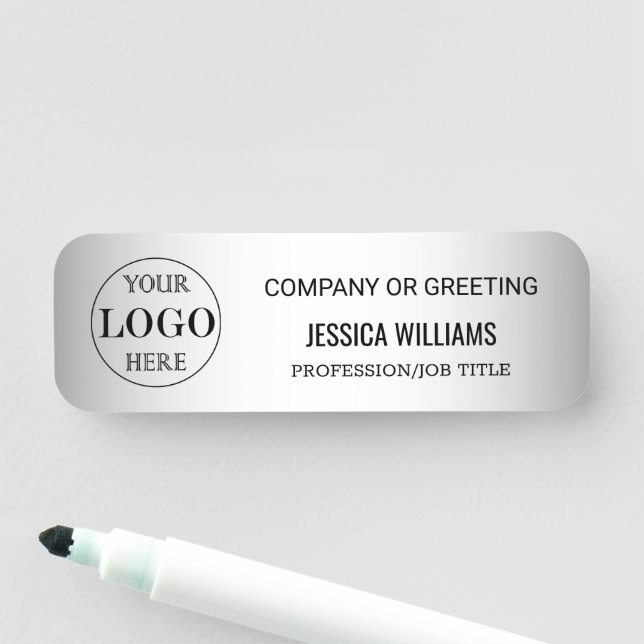 Logotyp för oskarp Grått-Anpassningsbar Namnbricka (På plats)