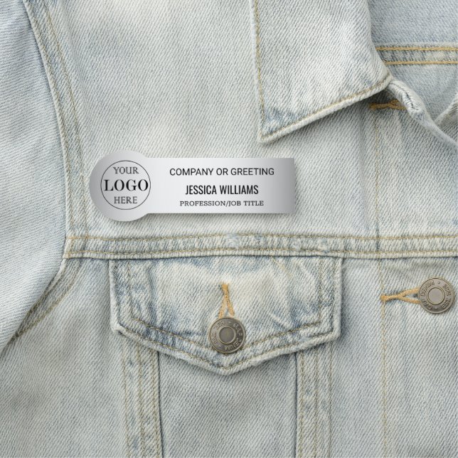 Logotyp för oskarp Grått-Anpassningsbar Namnbricka (På plats)