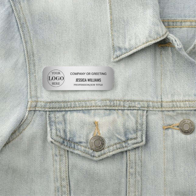 Logotyp för oskarp Grått-Anpassningsbar Namnbricka (På plats)