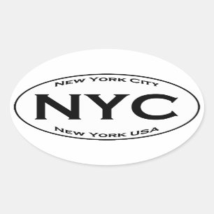 Logotyp för Oval för NYC-Eurostil Ovalt Klistermärke