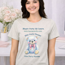 Logotyp för pastel-Nalle QR-kod för Kids Party Pla T Shirt