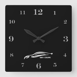 Logotyp för penseldrag för uppkomstCoupevit Fyrkantig Klocka