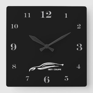 Logotyp för penseldrag för uppkomstCoupevit Fyrkantig Klocka