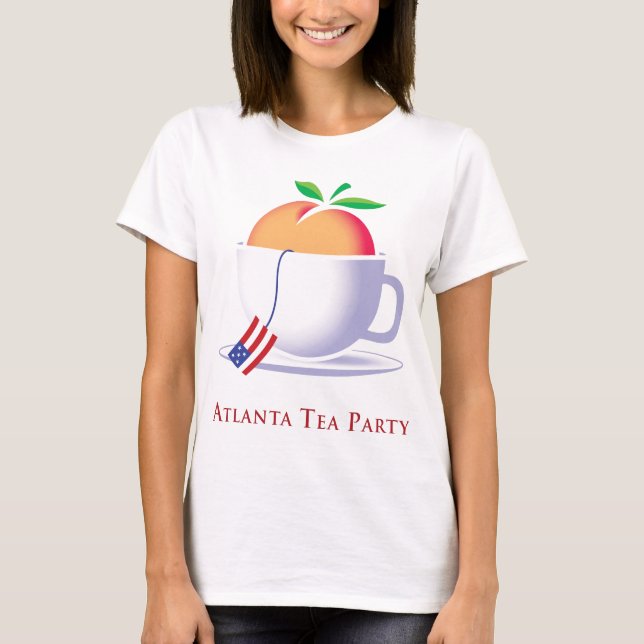 Logotyp för persika för ATL-Teaparty T Shirt (Framsida)